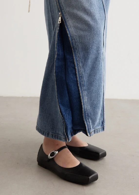 Zipper Denim Skirt