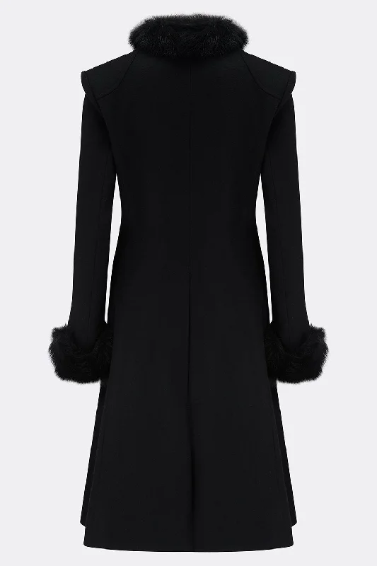 CUTPURSE COAT IN BLACK WOOL (made to order)