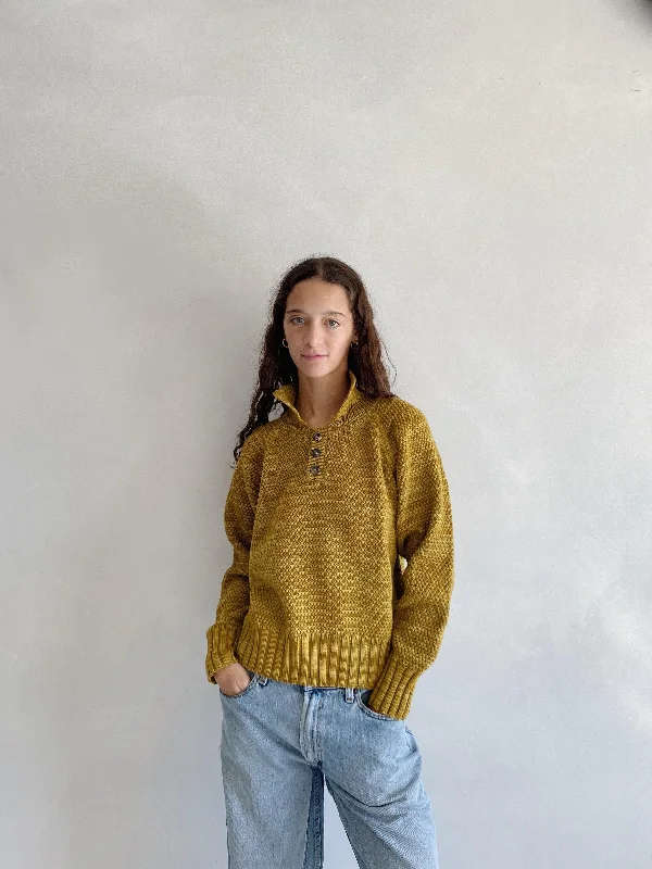 evan seed stitch pullover in ecru olive