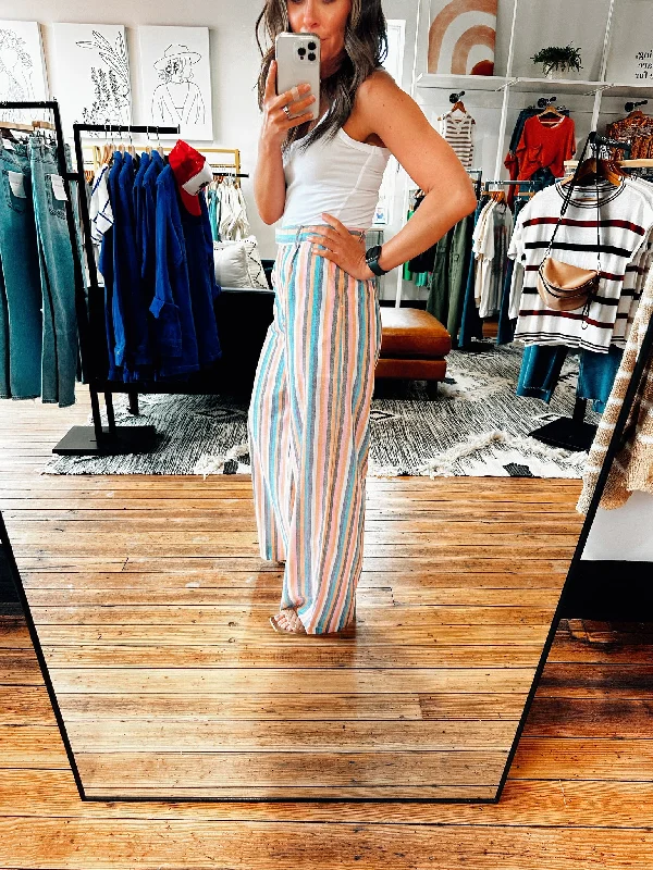 Beachfront Pink & Blue Palazzo Pants