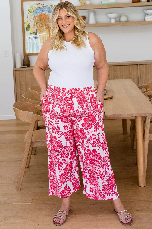 Gabrielle Pant Porsha Print Red White