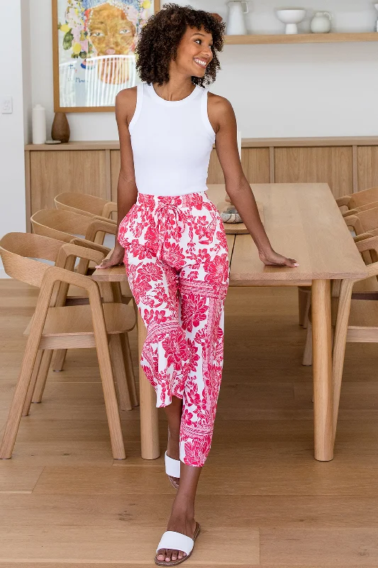 Gabrielle Pant Porsha Print Red White