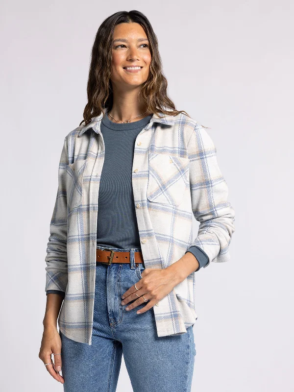 CREAM BLUE PLAID / S