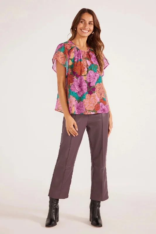 MinkPink Zora Flutter Sleeve Blouse