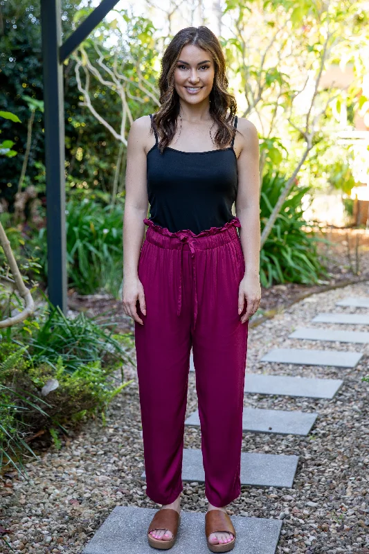 FINAL SALE Olivia Pant in Merlot