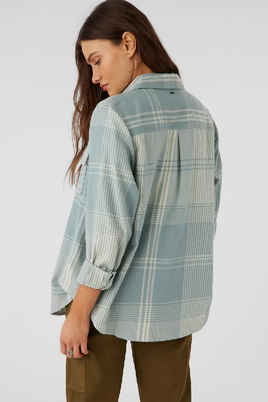 O'Neill Brooks Flannel L/S Shirt-Silver Blue