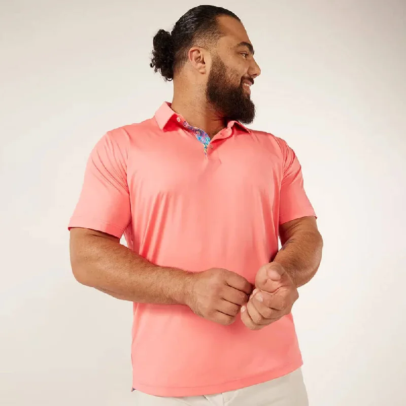 Chubbies The New England Performance Polo Shirt - Coral