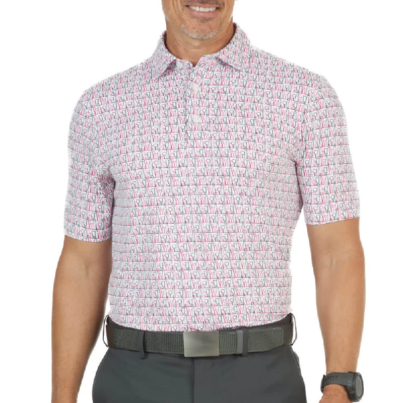 IBKUL Mens Happy Hour Polo Shirt - Watermelon/Charcoal