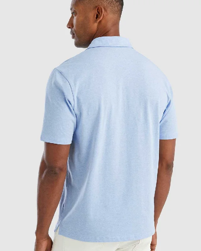 Johnnie-O Heathered Original Polo Shirt - Gulf Blue