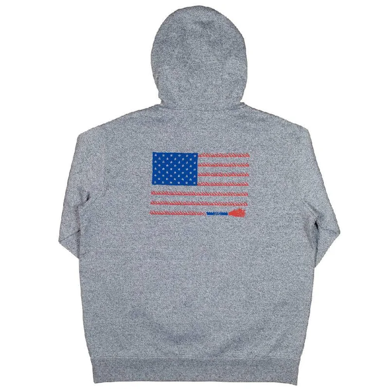 Liberty Roper Flag Hoodie - Grey/Red/Blue