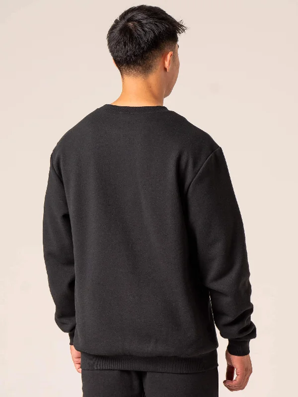 Men's Collegiate Crew Neck - Black