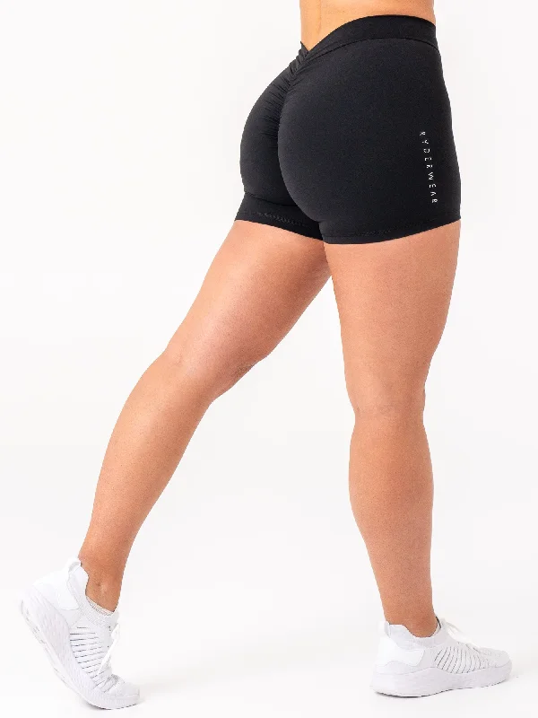 NKD V Scrunch Shorts - Black