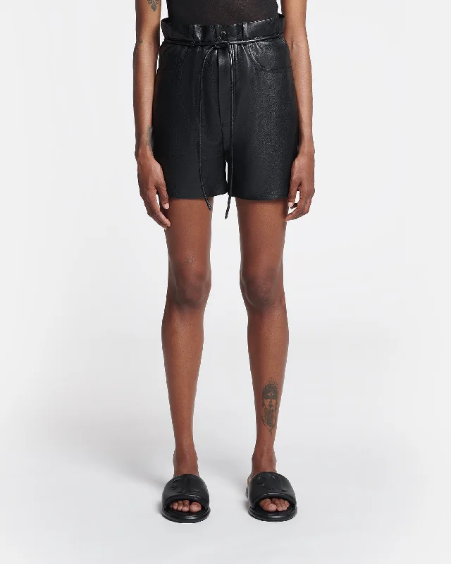 Scepa - Belted Okobor™ Alt-Leather Shorts - Black