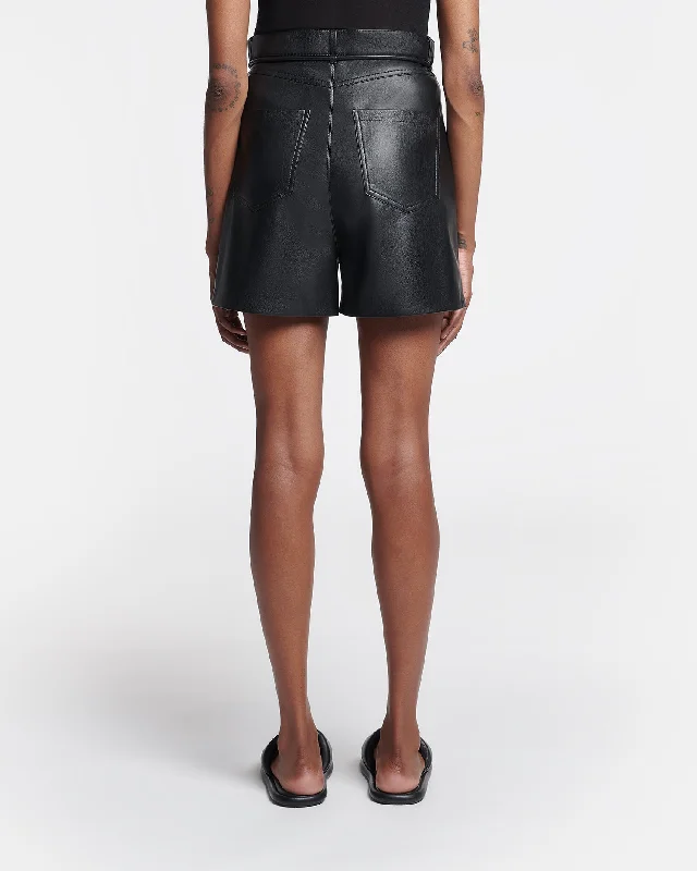 Scepa - Belted Okobor™ Alt-Leather Shorts - Black