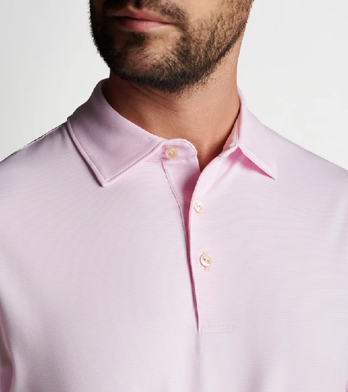 Peter Millar Jubilee Performance Stripe Polo Shirt - Palmer Pink*