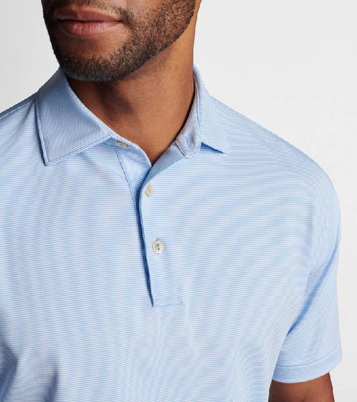 Peter Millar Jubilee Stripe Stretch Jersey Polo Shirt - Cottage Blue*