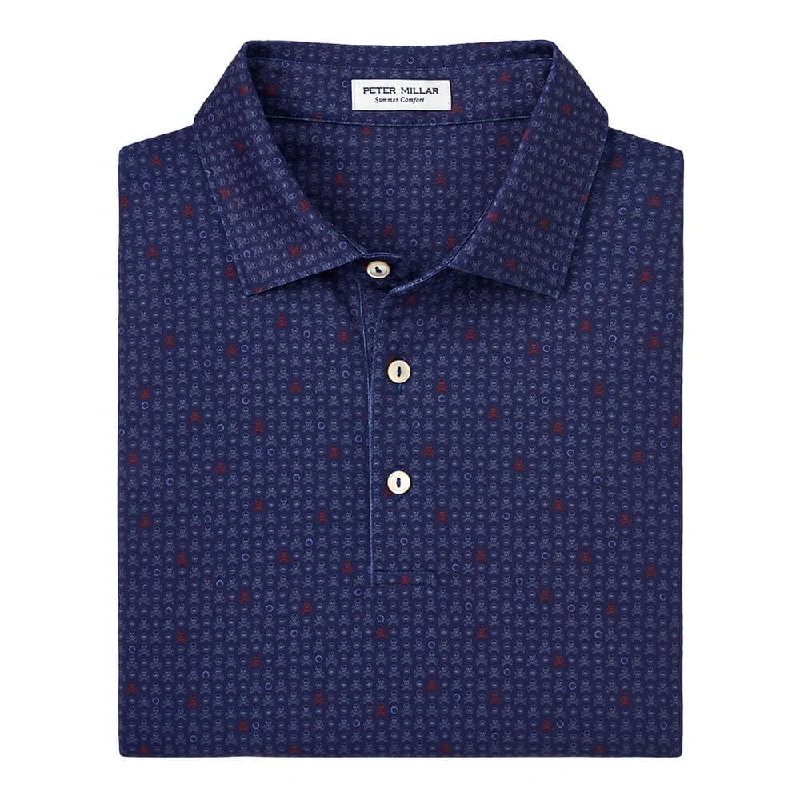 Peter Millar Skull In One Performance Jersey Polo Shirt - Sport Navy