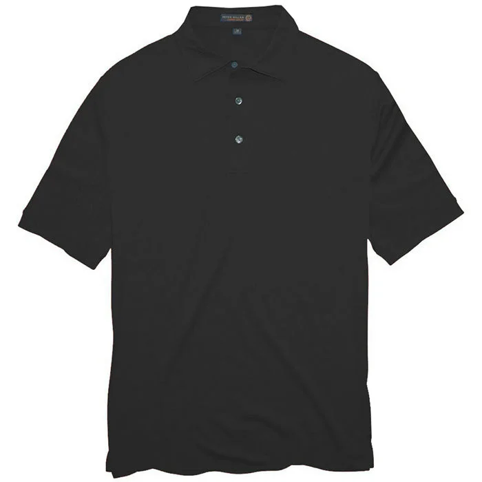 Peter Millar Solid Stretch Jersey Sean Self Collar Polo Shirt - Black*