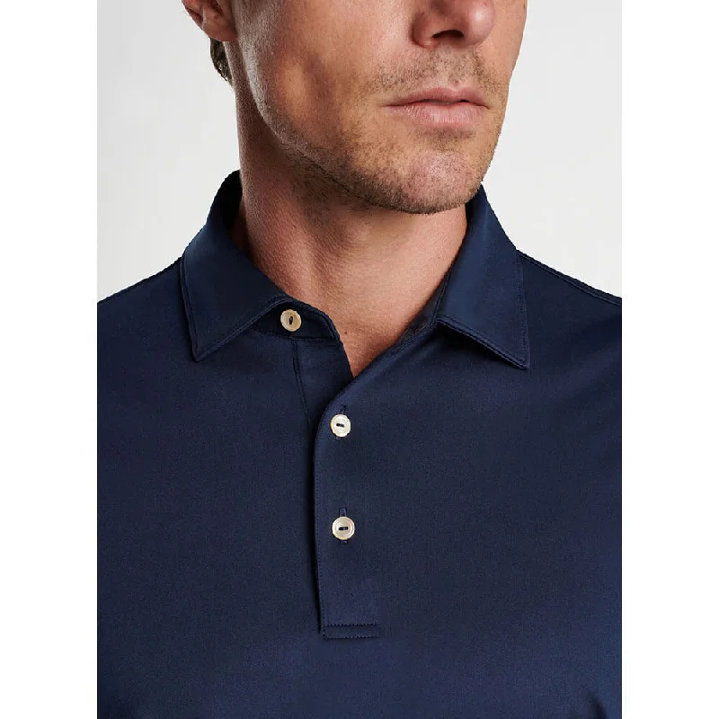 Peter Millar Solid Stretch Jersey Sean Self Collar Polo Shirt - Navy*