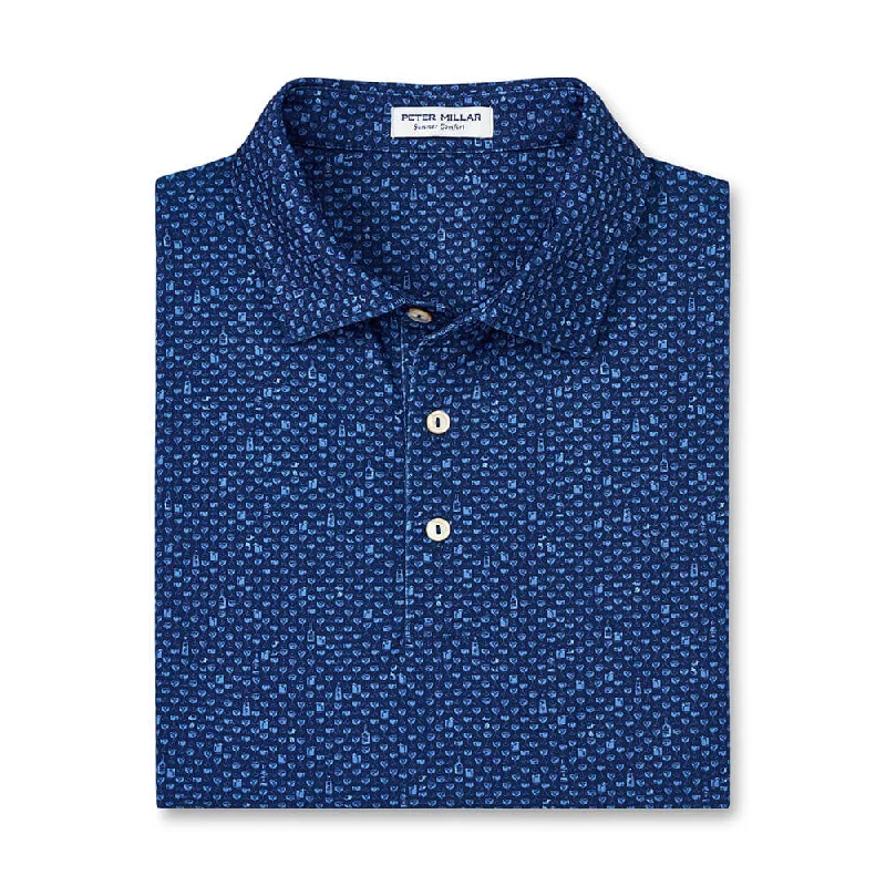 Peter Millar Whiskey Sour Performance Jersey Polo Shirt - Sport Navy