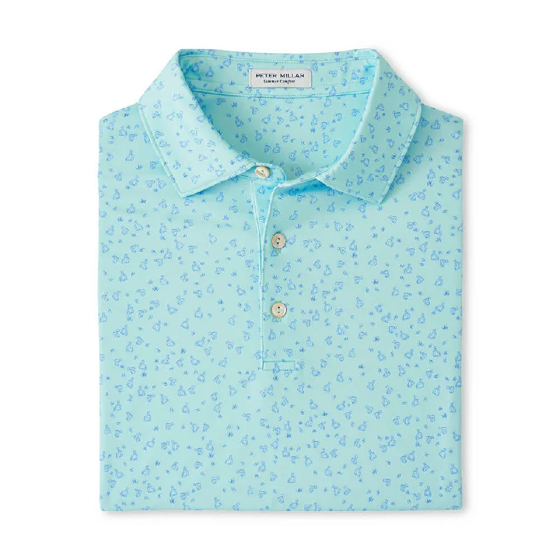 Peter Millar Worth A Shot Performance Jersey Polo Shirt - Celeste