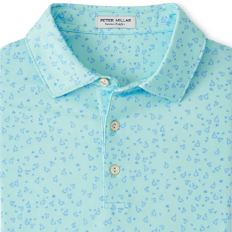 Peter Millar Worth A Shot Performance Jersey Polo Shirt - Celeste