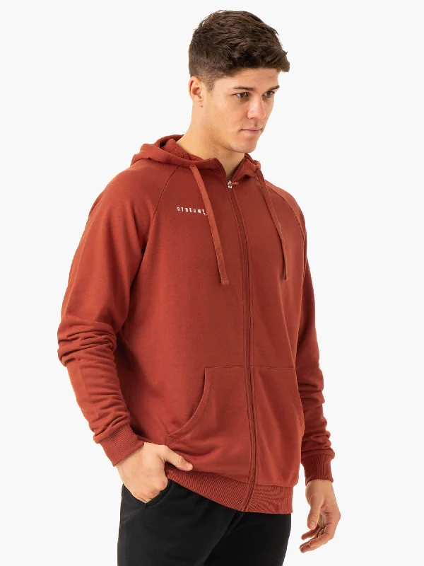 Pursuit Zip Up Hoodie - Red Clay