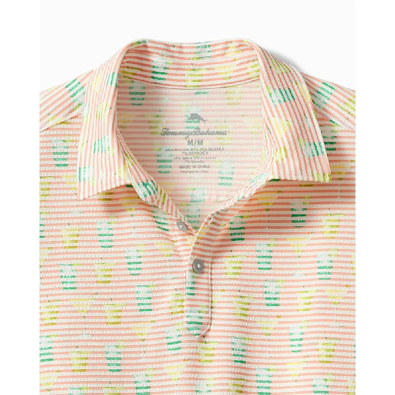 Tommy Bahama Costa Wave Seersipper Polo Shirt - Pink Pool