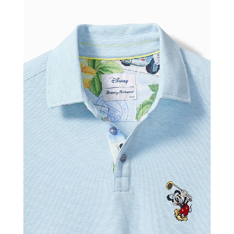 Tommy Bahama Islandzone Disney Postcard To Paradise Polo Shirt - Light Sky Heathered