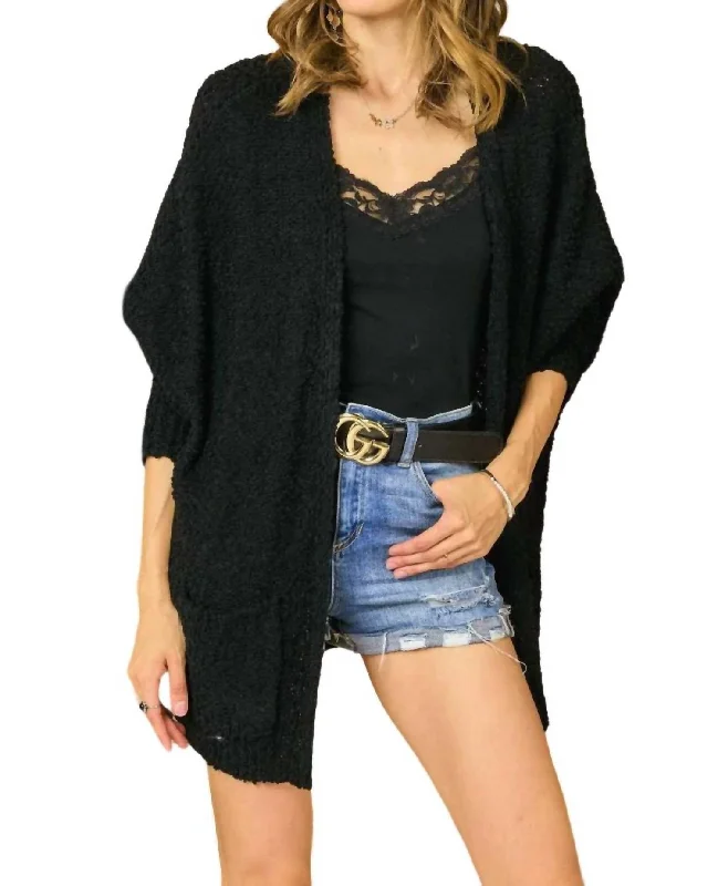 Cuddles Cardigan - Plus Size In Black