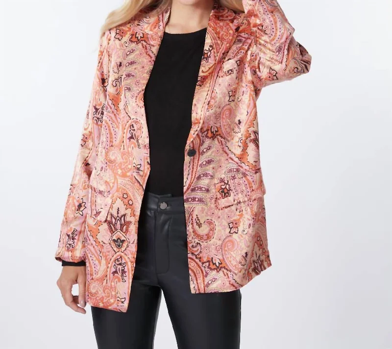 Expression Print Blazer In Multicolor/paisley Print