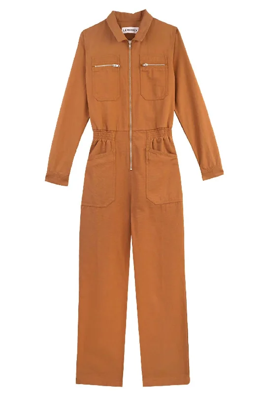 Women's Danny Long Sleeve Boiler Suit In Walnut