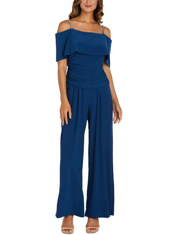 Womens Embellished Wide-Leg Jumpsuit